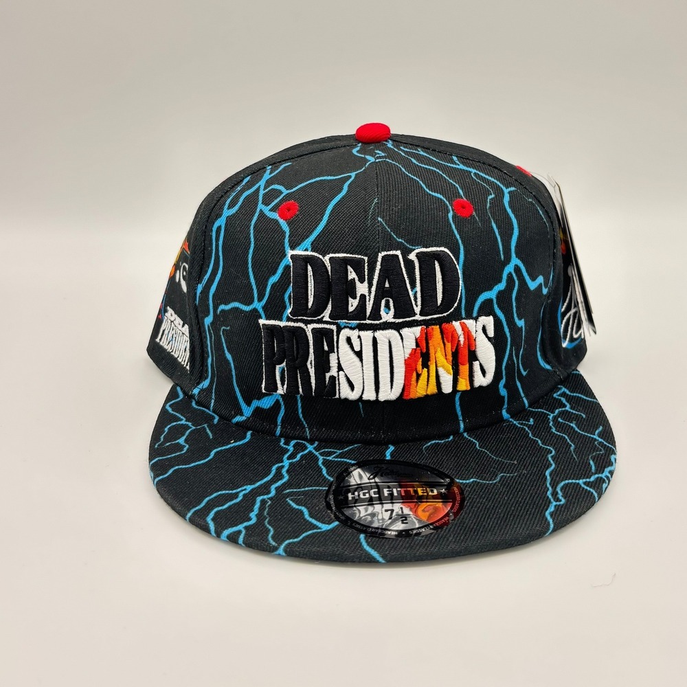 Headgear Classics Dead Presidents 1995 Lightning Fitted Hat Black Blue 7 1/2
